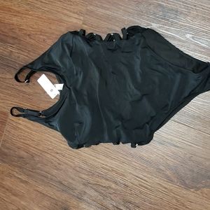 HOLIPICK XL black one piece swimsuit with cool sides NWT